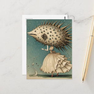 Unique Fish Fashion Postcard