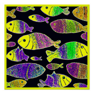 Unique Fish Patterns Art. Buy Now Poster