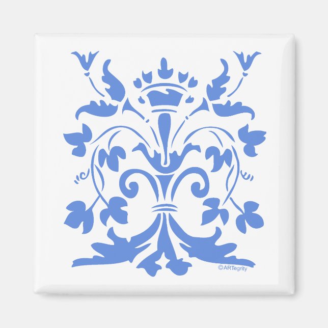 Unique Fleur de lis Queen (blue) Magnet (Front)