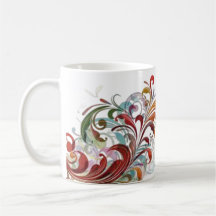 Unique Floral Design Mugs: Elegant Flower-Themed D