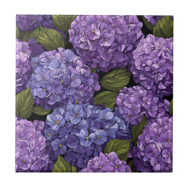 Unique Floral Hydrangeas  Tiles  For Kitchen Floor (Front)