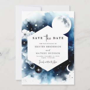 Unique Floral Moonlit Wedding Save The Date