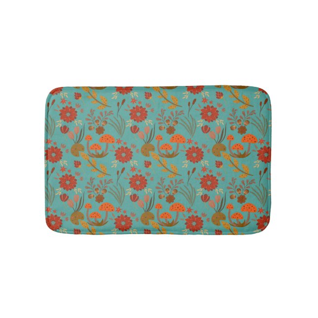 Unique Floral Pattern Bath Mat (Front)