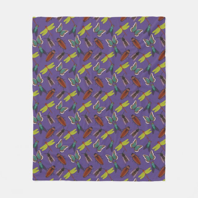 Unique Floral Pattern Fleece Blanket (Front)