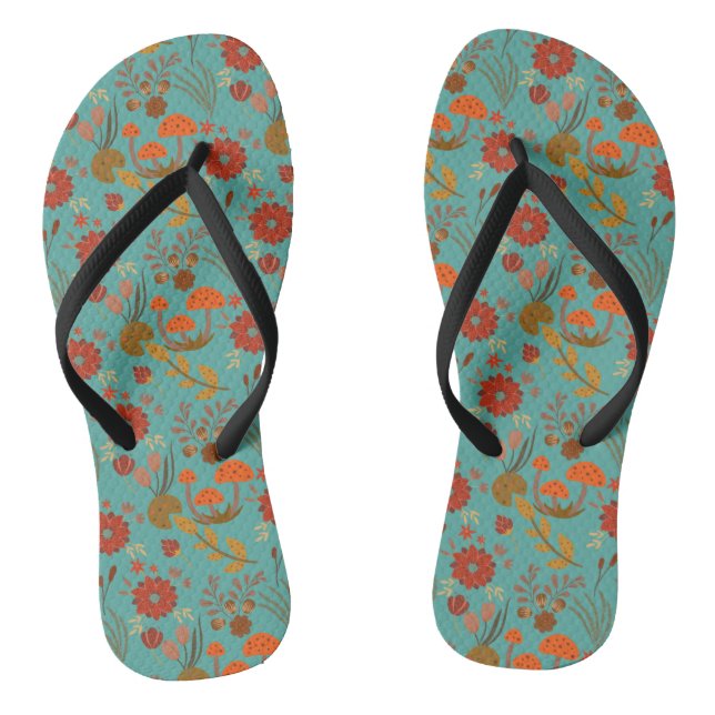 Unique Floral Pattern Flip Flops (Footbed)