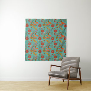 Unique Floral Pattern Tapestry