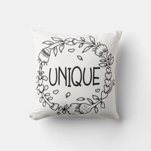 Unique Floral Typography Cushion