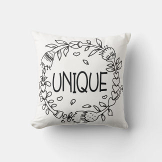 Unique Floral Typography Cushion