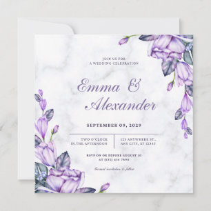 Unique Floral Wedding Invitation