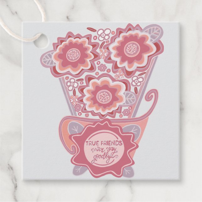 Unique FloralDesign Style Favour Tags (Front)