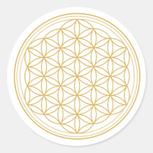 UNIQUE FLOWER OF LIFE ROUND STICKERS
