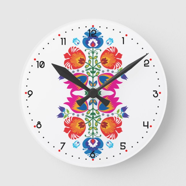 Unique folklore composition  round clock (Front)