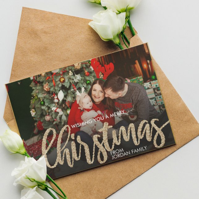 Unique Four Photo Grid 4 Photo Collage Holiday Inv Invitation (Creator Uploaded)