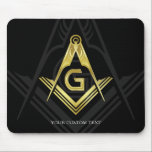 Unique Freemason Gift Ideas | Masonic Mouse Pad<br><div class="desc">Here is a classy black and gold personalised masonic mouse pad created on a easy template to customise. If you're looking for unique custom freemason gift ideas for every day, or a special even such as the Annual Installation of Officers, this modern square and compass mouse pad could be a...</div>