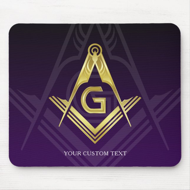 Unique Freemason Gift Ideas | Personalised Masonic Mouse Mat (Front)