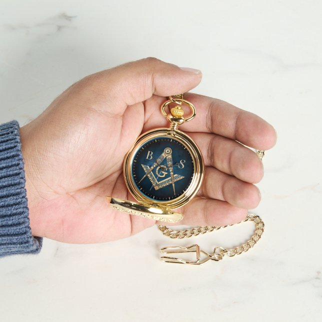 Unique Freemason Gifts | Blue Gold Masonic Compass Watch (Unique Freemason Gifts | Blue Gold Masonic Compass Watch)