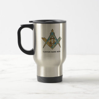 Unique Freemason Gifts | Gold Masonic Compass Travel Mug