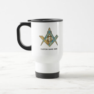 Unique Freemason Gifts | Gold Masonic Compass Travel Mug