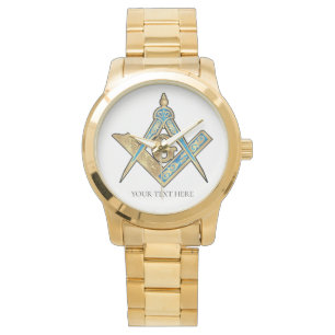 Unique Freemason Gifts   Gold Masonic Compass Watch