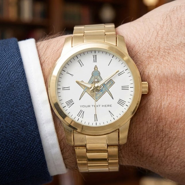Unique Freemason Gifts | Gold Masonic Compass Watch (Unique Freemason Gifts | Gold Masonic Compass Watch)