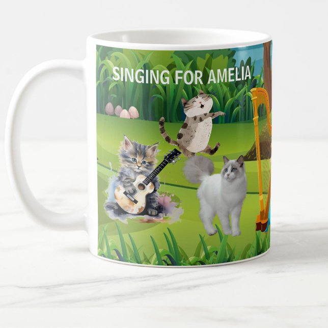 Unique Fun Cats in the Chorus Personalized  Coffee Mug (Creator Uploaded)