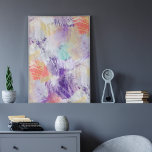 Unique Fun Colourful Abstract Brush Art Painting Poster<br><div class="desc">Whimsical artistic purple,  orange,  mint green,  violet and white coloured abstract paint brush pattern. Match this design with your interior decor colours and hang some colour on your wall!</div>