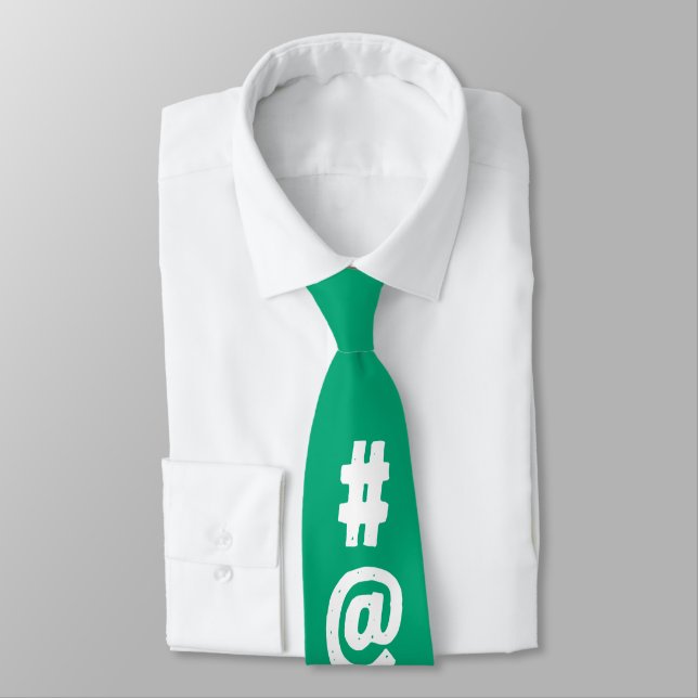 Unique fun random letters Modern green fashionable Tie (Tied)