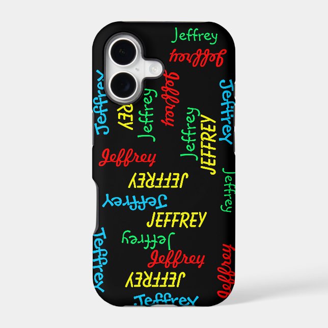 Unique Fun Repeating Names on Black, Personalised (Back)