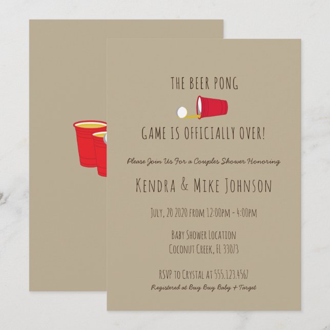 Unique & Funny, Couples Baby Shower Invitation (Front/Back)