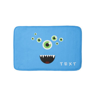 Unique Funny Crazy Cute Blue Monster Bath Mat