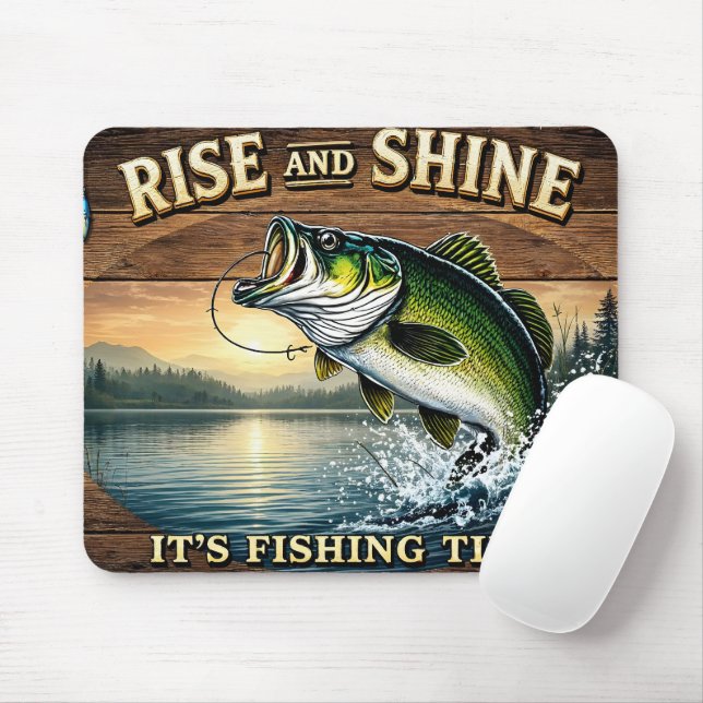 Unique Funny Fishing Tumbler Mouse Mat (With Mouse)