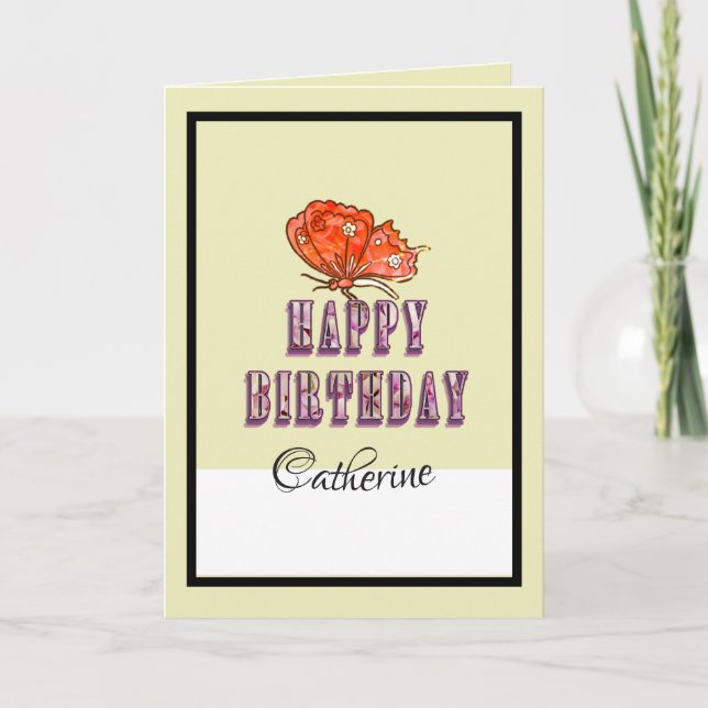 Unique Funny Happy Birthday Card With Custom Name (Front)