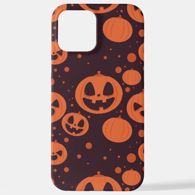 Unique Funny Pumpkins Faces Halloween Night iPhone Case (Back)