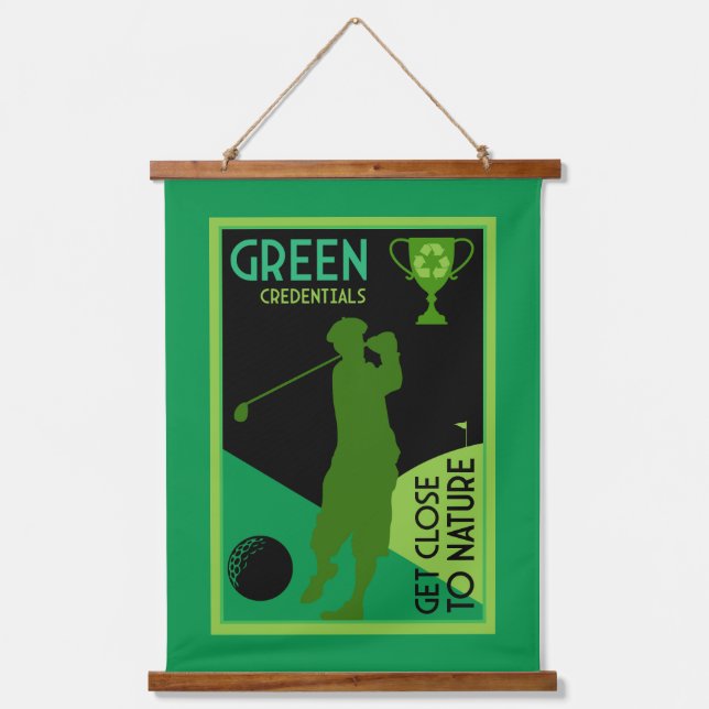 Unique Funny Vintage Golf Gift Hanging Tapestry (Front)