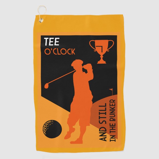Unique Funny Vintage Golf Gift Towel (Front)