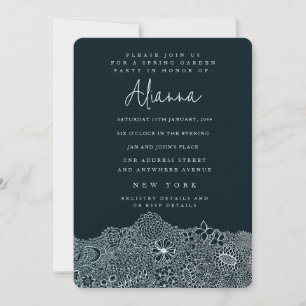 Unique Garden Scene Artist Birthday Sky Blue Invitation