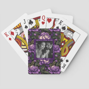 Unique Gardenias Charm Modern Wedding Playing Cards