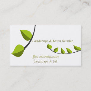 Unique Gardening Consultant Lawn Care Landscaping Business Card