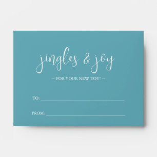 Unique Gelt Envelope Blue & Poinsettia