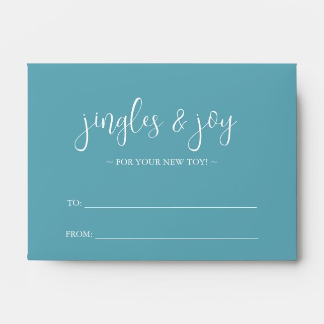 Unique Gelt Envelope Blue & Poinsettia (Front)