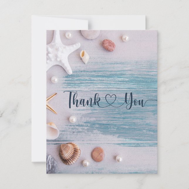 Unique Gender Neutral Ocean Themed Baby Shower  Thank You Card (Front)
