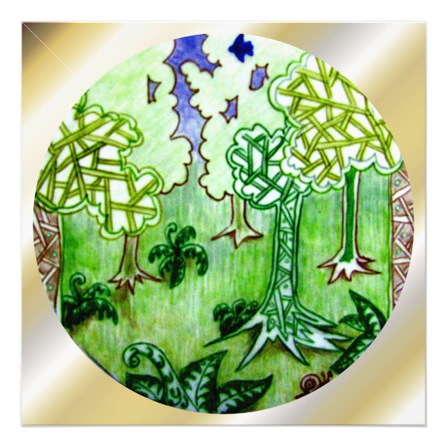 Unique Geo Circular Forest Art Photo Print (Front)