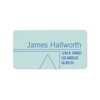 Unique Geometric Blue Return Address Label