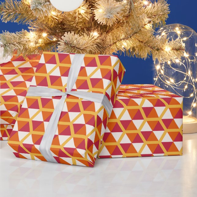 Unique Geometric Celebration Contemporary Happy Bi Wrapping Paper (Holidays)