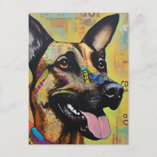 Unique German Shepherd Dog Collage Postcard