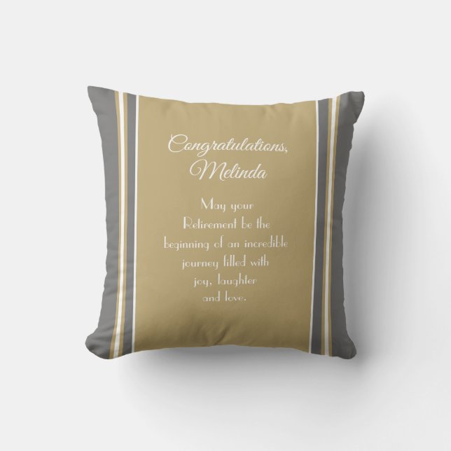 Unique gift! Custom Retirement Throw Pillow (Front)