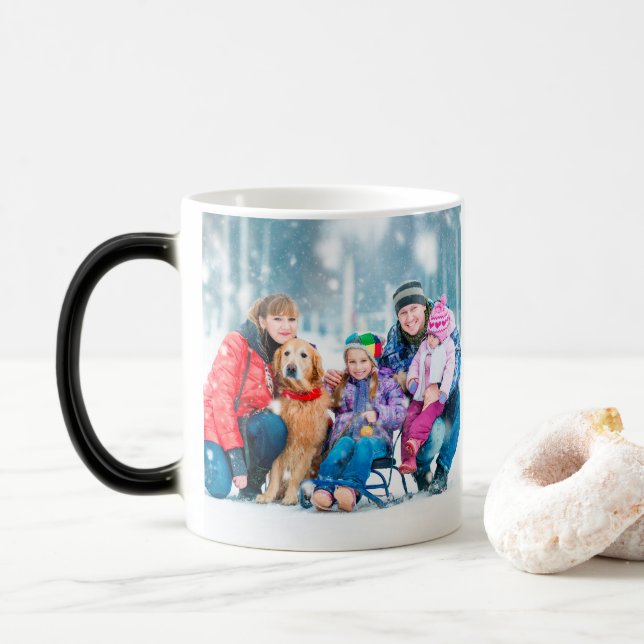 Unique gift | fill with hot water to reveal image magic mug (With Donut)