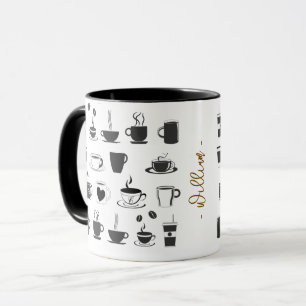 Unique Gift for Coffee Lovers   Custom Name Cafe Mug