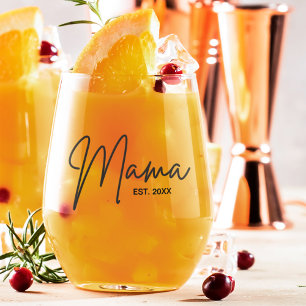 Unique Gift for Mama Personalised Stemless Wine Glass