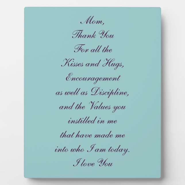 Unique Gift for Mum Plaque (Front)